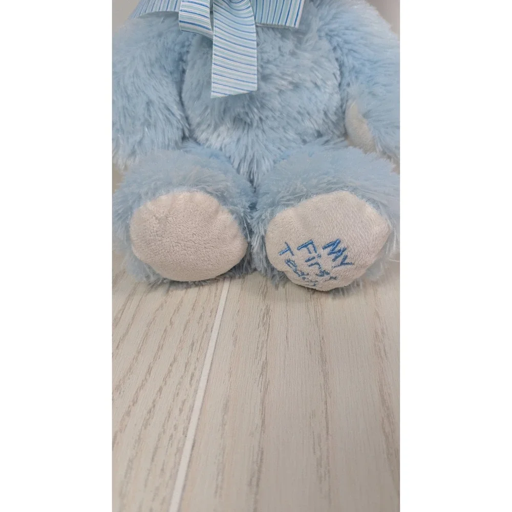 Ty Classic Sweet Baby My First Teddy Bear Blue Plush Ribbon Bow READ